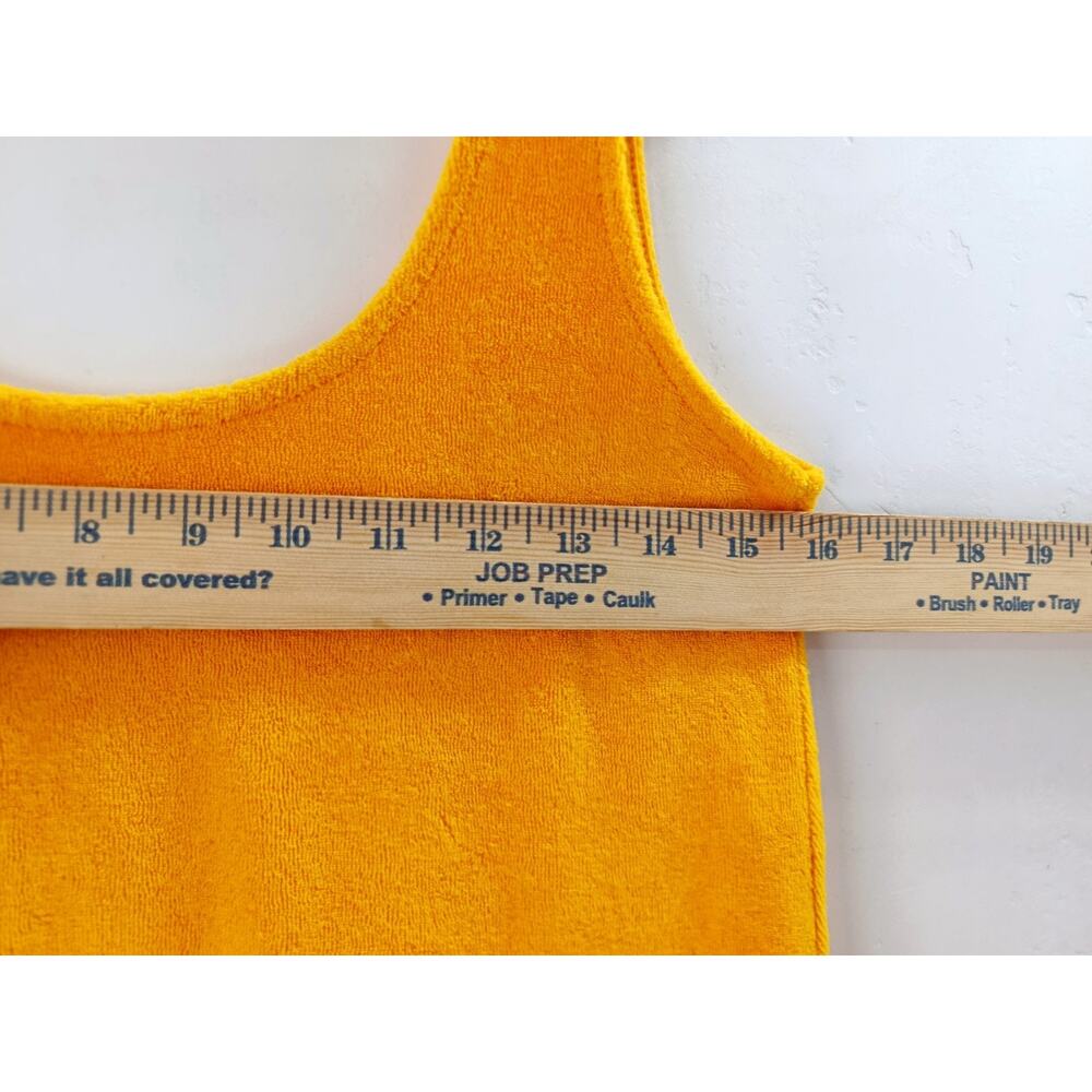 Zara Terry Cloth Tank Mini Dress Yellow Cover Up Small Beachy Vacation - Picture 7 of 12
